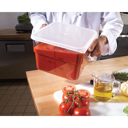 Cambro Cambro - Square Food Container, W/ Handles, 12 Quart, 11-1-1-3/4, Clear, PK6 12SFSCW135